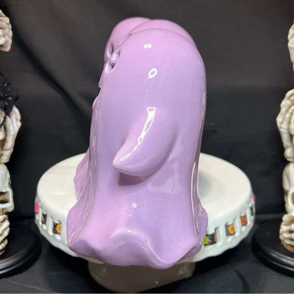 Goblin & Ghoul Whimsical Purple Halloween Ceramic Light Up Happy Ghost Trio - Picture 8 of 12